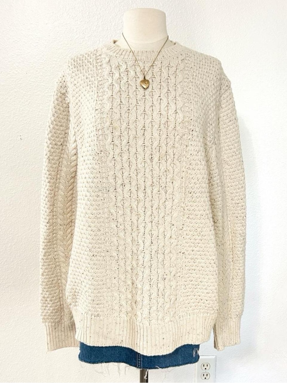 cream cable knit sweater